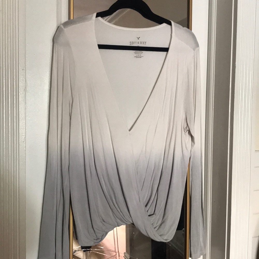 White and Grey Ombré top